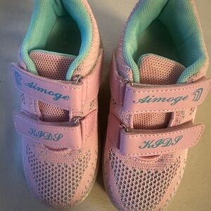 Aimoge pink mesh roller skate shoes for girls